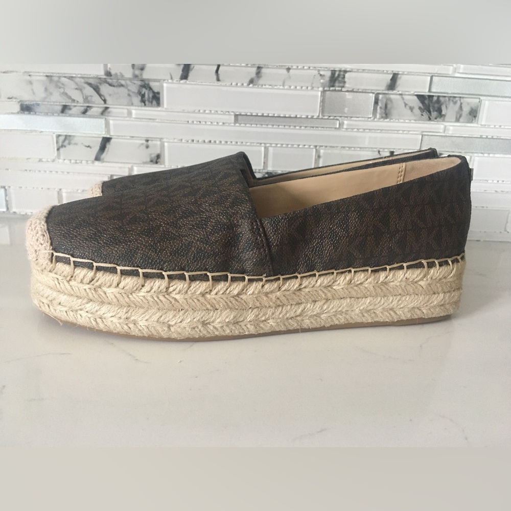 Michael Kors Espadrille Slip-On Flats in Dark Brown